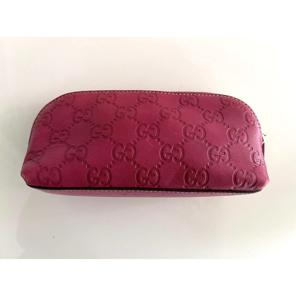 GUCCI monogram magenta cosmetics/travel/makeup bag